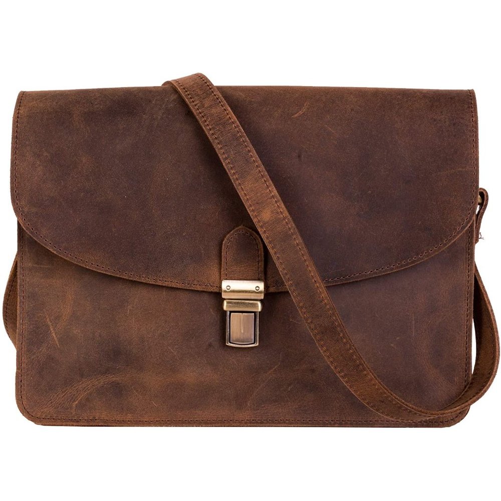 10" Women's Buffalo Leather Purse Satchel Handbag Tote Bag